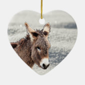 Niedlicher Furry-Donkey im Schnee Keramik Baum Dek Keramik Ornament (Hinten)