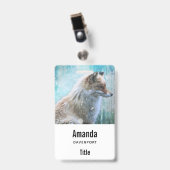 Niedlicher Furry Fox auf Blue Grunge Hintergrund Ausweis (Vorderseite mit Clip)