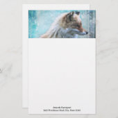 Niedlicher Furry Fox auf Blue Grunge Hintergrund Briefpapier (Vorne/Hinten)