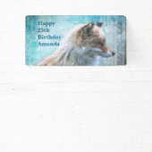 Niedlicher Furry Fox auf Blue Grunge Hintergrund G Banner (InSitu)