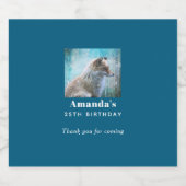 Niedlicher Furry Fox auf Blue Grunge Hintergrund G Bierflaschenetikett (Einzelnes Label)