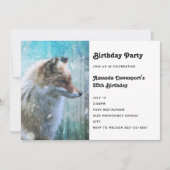 Niedlicher Furry Fox auf Blue Grunge Hintergrund G Einladung (Vorderseite)