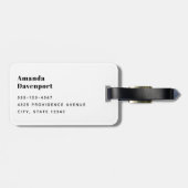 Niedlicher Furry Fox auf Blue Grunge Hintergrund Gepäckanhänger (Rückseite horizontal)