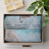 Niedlicher Furry Fox auf Blue Grunge Hintergrund Seidenpapier (Geschenk)