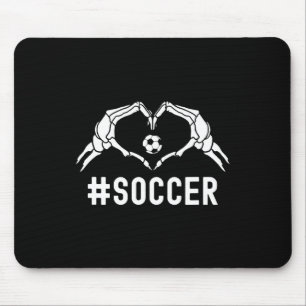 Niedlicher Fußball-Halloween-Skelett Herzsportspor Mousepad