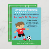 Niedlicher Fußball-Junge, Fußball-Themed Einladung (Vorne/Hinten)