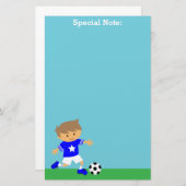 Niedlicher Fußball-Stern-Junge, Fußball-Thema Briefpapier (Vorne/Hinten)