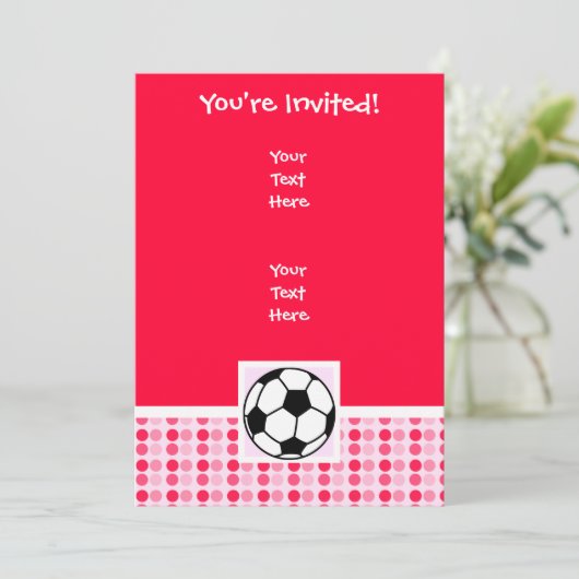 Niedlicher Fußballball Einladung (Stehend Vorderseite)
