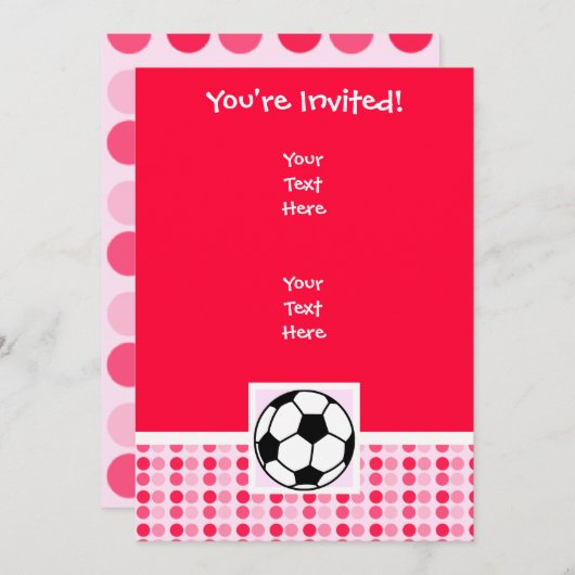 Niedlicher Fußballball Einladung (Vorne/Hinten)