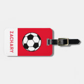 Niedlicher Fußballball-Gepäckträger Gepäckanhänger (Vorderseite horizontal)