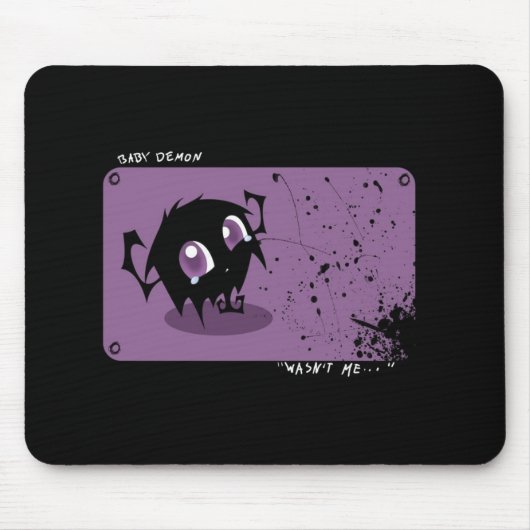 Niedlicher Fuzzy-Dämon-Cartoon Mousepad (Vorne)