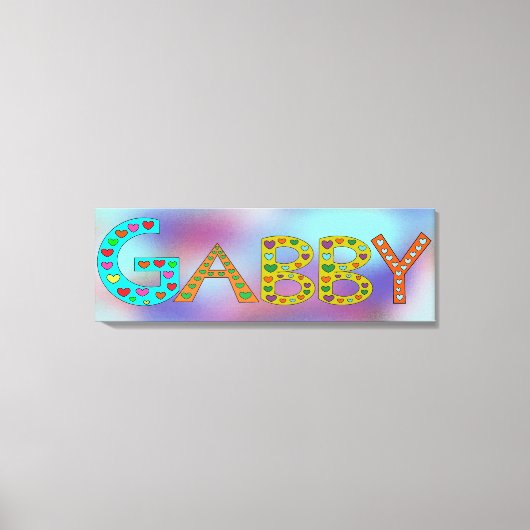 Niedlicher GABBY Briefe Name des Mädchens Abstrakt Leinwanddruck (Vorderseite)