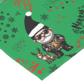 Niedlicher Gangster Weihnachten auf Grün | Großer Tischläufer (Ecke)