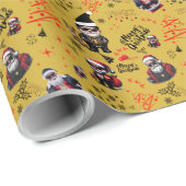 Niedlicher Gangster Weihnachten Weihnachten auf Go Geschenkpapier (Rolleneckpunkt)