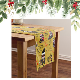 Niedlicher Gangster Weihnachten Weihnachten auf Go Großer Tischläufer