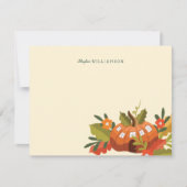 Niedlicher Gartengarten Herbstblätter Pilz & Pumpk Mitteilungskarte (Vorderseite)