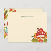 Niedlicher Gartengarten Herbstblätter Pilz & Pumpk Mitteilungskarte (Vorne/Hinten)