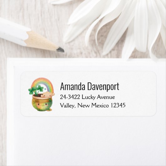 Niedlicher Gartenplanter mit Regenbogen & Klee (Insitu)