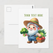 Niedlicher Gartenzwerg mit gemüsegemischtem person Postkarte (Vorne/Hinten)