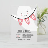 NIEDLICHER GASBOOTRICK ODER LECKEREIEN KIDS HALLOW EINLADUNG (Stehend Vorderseite)