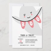 NIEDLICHER GASBOOTRICK ODER LECKEREIEN KIDS HALLOW EINLADUNG (Vorderseite)