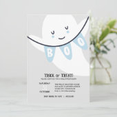 NIEDLICHER GASBOOTRICK ODER LECKEREIEN KIDS HALLOW EINLADUNG (Stehend Vorderseite)