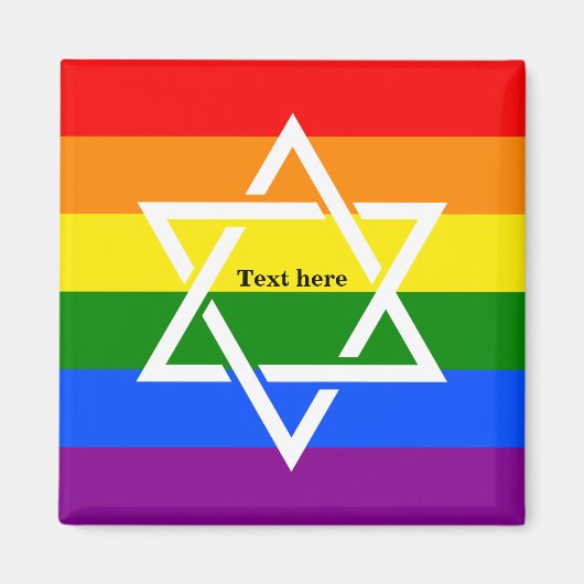 Niedlicher Gay Rainbow Flag Jüdischer Star von Dav Magnet (Vorne)