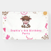 Niedlicher Geburtstag der heiligen Kuh im Hochland Banner (Horizontal)