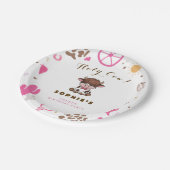 Niedlicher Geburtstag der heiligen Kuh im Hochland Pappteller (Schrägansicht)