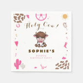 Niedlicher Geburtstag der heiligen Kuh im Hochland Serviette (Vorderseite)