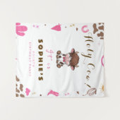 Niedlicher Geburtstag der heiligen Kuh im Hochland Wandteppich (Vorderseite (Horizontal))