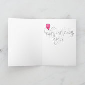 Niedlicher Geburtstag des Girl Child Happy Karte (Innenseite)