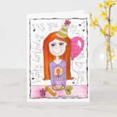 Niedlicher Geburtstag des Girl Child Happy Karte (Gelbe Blume)