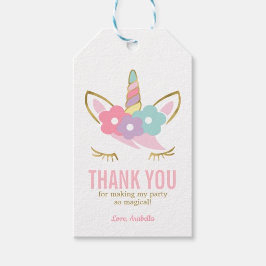 Niedlicher Geburtstag eines Einhornmädchens Geschenkanhänger (Vorderseite)