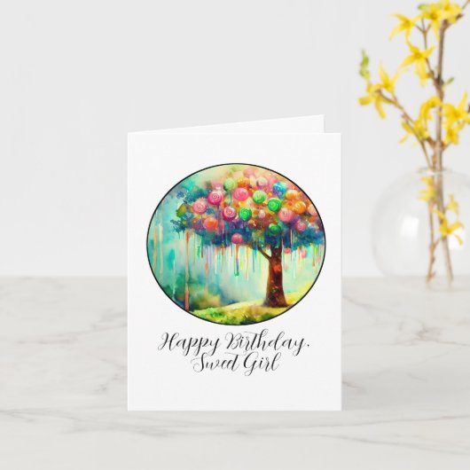 Niedlicher Geburtstag eines Mädchens Karte (Gelbe Blume)