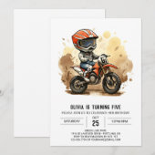 Niedlicher Geburtstag eines Motorrads Einladung (Vorne/Hinten)