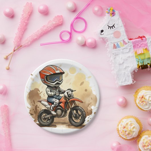 Niedlicher Geburtstag eines Motorrads Pappteller (Party)