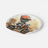 Niedlicher Geburtstag eines Motorrads Pappteller (Schrägansicht)