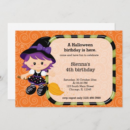 Niedlicher Geburtstag Einladung (Vorne/Hinten)