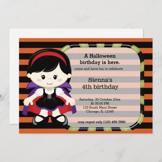 Niedlicher Geburtstag Einladung (Vorne/Hinten)