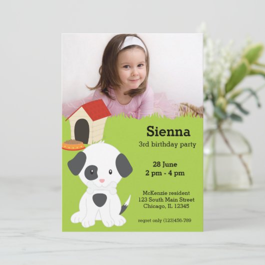 Niedlicher Geburtstag Einladung (Stehend Vorderseite)