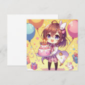 Niedlicher Geburtstag Einladung (Vorne/Hinten)