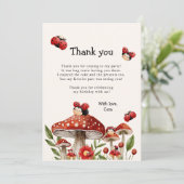 Niedlicher Geburtstag unseres kleinen Ladybug-Mädc Dankeskarte (Stehend Vorderseite)