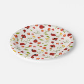 Niedlicher Geburtstag unseres kleinen Ladybug-Mädc Pappteller (Schrägansicht)