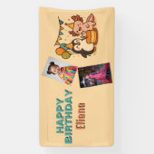 niedlicher Geburtstag von Axolotl und Pinguin Banner (Vertikal)