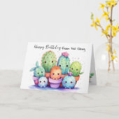 Niedlicher Geburtstag von Cactus Birthday von der Karte (Gelbe Blume)