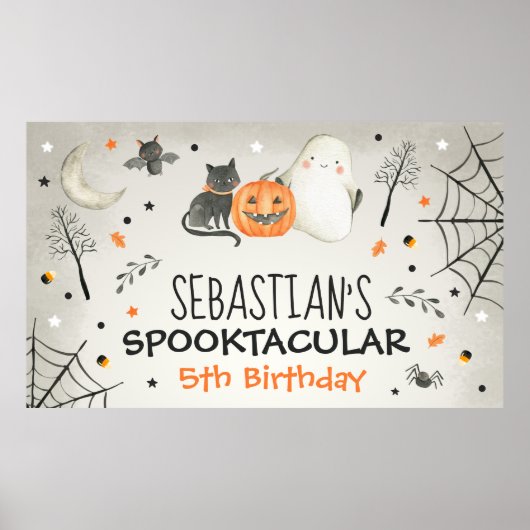 Niedlicher Geburtstag von Halloween Ghost Spooktac Poster (Vorne)
