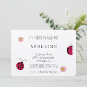 Niedlicher Geburtstag von Ladybugs Einladung (Stehend Vorderseite)