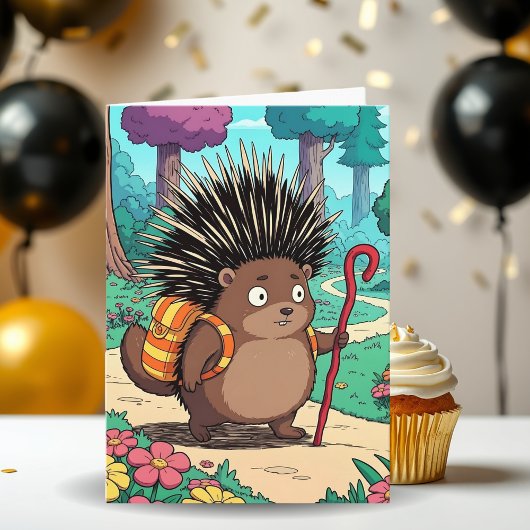 Niedlicher Geburtstag von Porcupine Grandson Karte