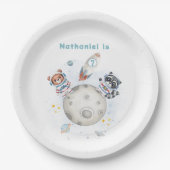 Niedlicher Geburtstag zum Thema Weltraumexplosion Pappteller (Vorderseite)